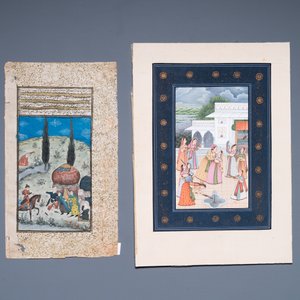 Persian and Indian school: ten miniatures with figurative designs and a view on the tomb of Akbar the Great, 19/20th C. — photo 16