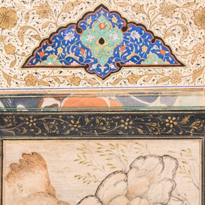 Persian school, miniature after Rizza Abassi: 'Two figures and a dog in a landscape' — photo 4