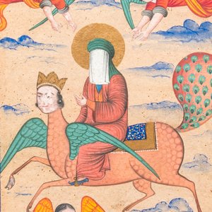 Persian school, miniature: 'Prophet Muhammad on his steed Buraq' — 照片 1