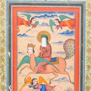 Persian school, miniature: 'Prophet Muhammad on his steed Buraq' — 照片 2
