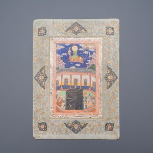 Persian school miniature: 'Prophet Muhammad riding his steed Buraq', gouache heightened with gold on paper, 19th C. — 照片 2