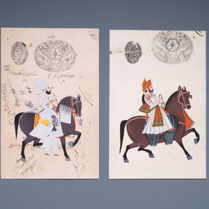 Perzische en Indische school: tien miniaturen met figuratieve voorstellingen en een zicht op de tombe van Akbar de Grote, 19/20e eeuw — foto 8