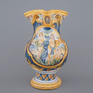 Een grote kan in Italiaanse majolica, Pesaro, 18/19e eeuw — foto 5
