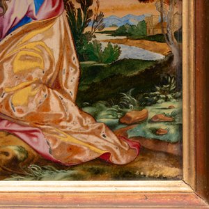 Philbert de Trappier: 'The Penitent Magdalene', reverse glass painting, France, signed and dated 1648-49 — 照片 3