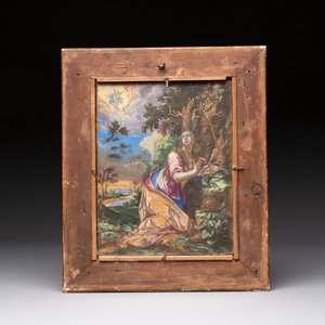 Philbert de Trappier: 'The Penitent Magdalene', reverse glass painting, France, signed and dated 1648-49 — 照片 5