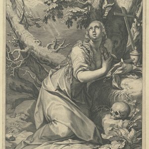 Philbert de Trappier: 'The Penitent Magdalene', reverse glass painting, France, signed and dated 1648-49 — 照片 6
