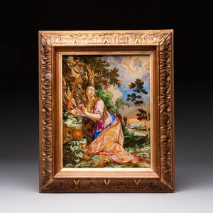 Philbert de Trappier: 'The Penitent Magdalene', reverse glass painting, France, signed and dated 1648-49 — photo 1
