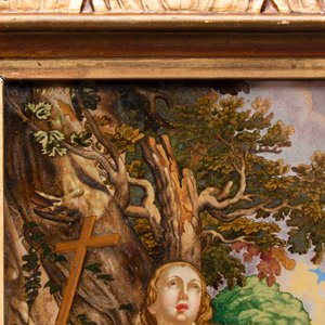 Philbert de Trappier: 'The Penitent Magdalene', reverse glass painting, France, signed and dated 1648-49 — photo 4
