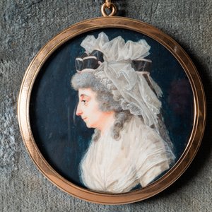 Pierre Louis Bouvier (1765-1836): portretminiatuur op ivoor in gouden medaillon, gedat. 1788 — foto 2