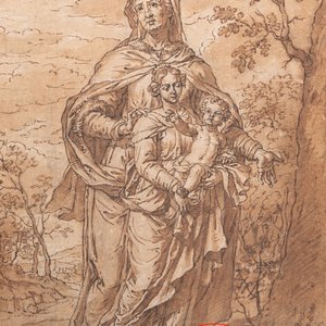 Pieter (Peter) van Lint (Antwerp, 1609-1690): 'Saint Anne Trinity', pen and brown ink on paper — photo 4