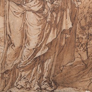 Pieter (Peter) van Lint (Antwerp, 1609-1690): 'Saint Anne Trinity', pen and brown ink on paper — photo 8