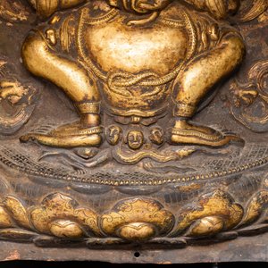 Plaque en cuivre dorée figurant 'Mahakala', Tibet, 19ème — photo 6
