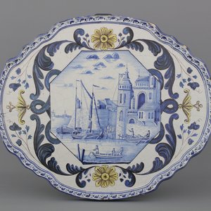 Plaquette impressionante topographique, la Frise, Makkum Delft, 19e — photo 1