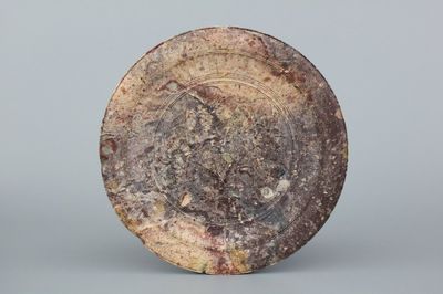 Plat chinois en pierre de savon sculptée, 19e-20e