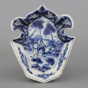 Plat de condiment rare et fin en faïence de Delft, bleu et blanc, env. 1720 — photo 1