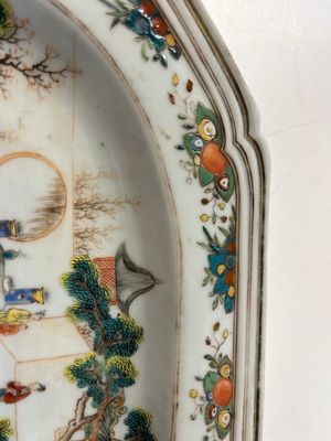 Plat de forme octogonale en porcelaine de Chine famille rose à sujet mandarin, Qianlong — photo 14