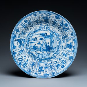 Plat de type kraak en porcelaine de Chine en bleu et blanc, Wanli — photo 1