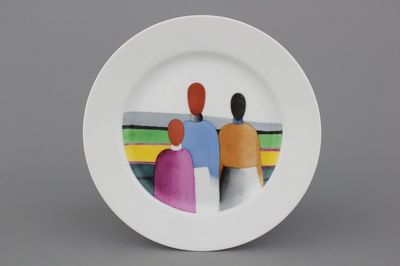 Plat en suprématisme russe, Imperial Porcelain Factory, d'après Malevich