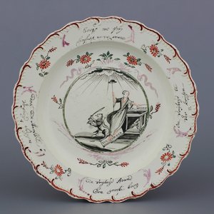 Plat orangiste anglais "creamware", peint en Hollande, Leeds, 18e — photo 1