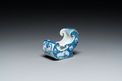 Porte-pipes en faïence de Delft en bleu et blanc, 18ème