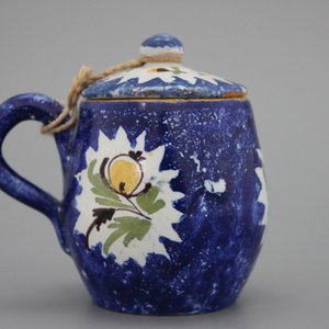Pot à moutarde en faïence bleu de Bruxelles, env. 1800 — photo 1