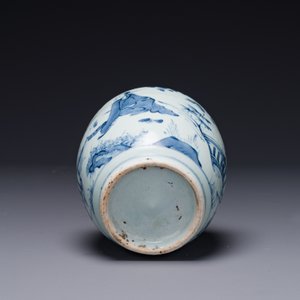 Pot en porcelaine de Chine en bleu et blanc à décor de sage, Ming — photo 4