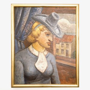 Prosper de Troyer (1880-1961), Portrait d'une dame, huile sur toile — photo 2