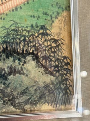 Pu Xinyu 溥心畲 (1896-1963): 'Chat et lapin' et Wu Xizeng 吳熙曾 (1904-1972): 'Paysage', encre et couleur sur papier — photo 8
