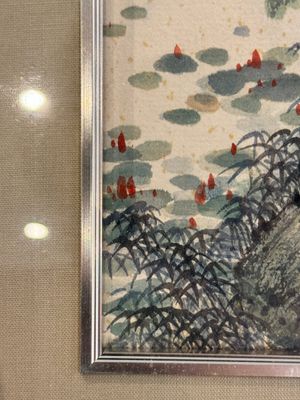 Pu Xinyu 溥心畬 (1896-1963): 'Kat en konijn' en Wu Xizeng 吳熙曾 (1904-1972): 'Landschap', inkt en kleur op papier — foto 7