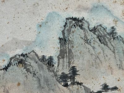 Pu Xinyu 溥心畬 (1896-1963): 'Mountainous landscape', ink and colour on paper — foto 6