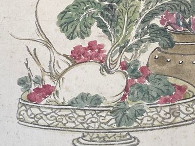 Pu Yi 溥儀 (1906-1967): 'Calligraphy' and Wan Rong 婉容 (1904-1946): 'Still life', ink and colour on paper — 照片 13