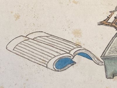 Pu Yi 溥儀 (1906-1967): 'Calligraphy' and Wan Rong 婉容 (1904-1946): 'Still life', ink and colour on paper — 照片 24