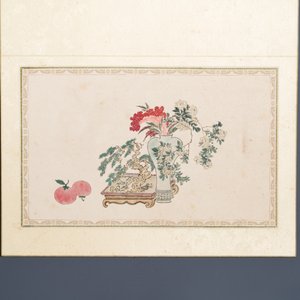 Pu Yi 溥儀 (1906-1967): 'Calligraphy' and Wan Rong 婉容 (1904-1946): 'Still life', ink and colour on paper — 照片 6