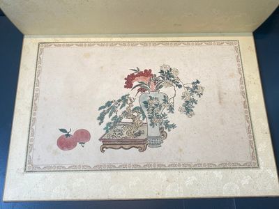 Pu Yi 溥儀 (1906-1967): 'Kalligrafie' en Wan Rong 婉容 (1904-1946): 'Stilleven', inkt en kleur op papier — foto 20