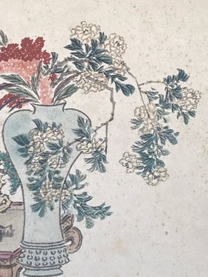 Pu Yi 溥儀 (1906-1967): 'Kalligrafie' en Wan Rong 婉容 (1904-1946): 'Stilleven', inkt en kleur op papier — foto 22