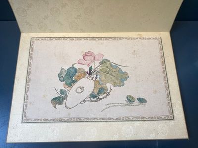 Pu Yi 溥儀 (1906-1967): 'Kalligrafie' en Wan Rong 婉容 (1904-1946): 'Stilleven', inkt en kleur op papier — foto 7