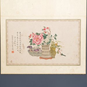 Pu Yi 溥儀 (1906-1967): 'Kalligrafie' en Wan Rong 婉容 (1904-1946): 'Stilleven', inkt en kleur op papier — foto 10
