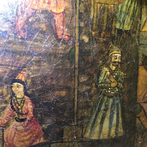 Qajar school: A triptych of a princely parade, oil on panel, Iran, 19th C. — photo 26