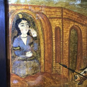 Qajar school: A triptych of a princely parade, oil on panel, Iran, 19th C. — 照片 24
