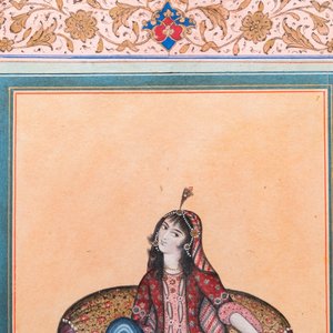Qajar school, miniature: 'Resting lady' — photo 4