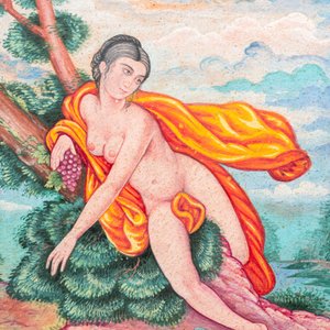 Qajar school, miniatuur: 'Portret van een naakte dame als symbool voor de vruchtbaarheid' — foto 1