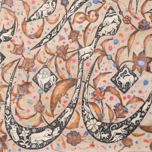 Qajar school, signed Mir Hasan: 'Gulzar calligrahy', oil on canvas, 20th C. — 照片 6