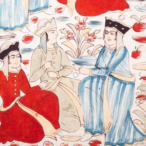 Qajar school: twee beschilderde katoenen doeken, 19/20e eeuw — foto 7