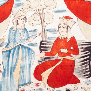 Qajar school: twee beschilderde katoenen doeken, 19/20e eeuw — foto 8