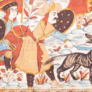 Qajar school: two painted cotton cloths, 19/20th C. — 照片 4