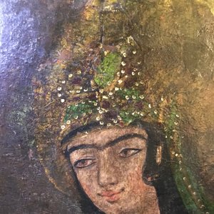Qajar school: Zulaikha's servants cutting their hands as Yusuf appears, oil on canvas, Iran, 19th C. — photo 23