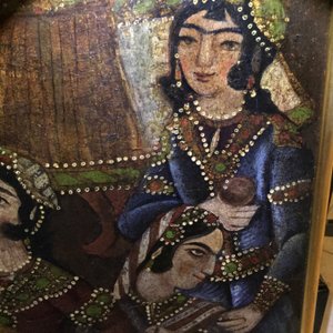 Qajar school: Zulaikha's servants cutting their hands as Yusuf appears, oil on canvas, Iran, 19th C. — photo 33