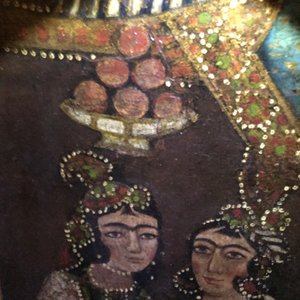Qajar school: Zulaikha's servants cutting their hands as Yusuf appears, oil on canvas, Iran, 19th C. — photo 37