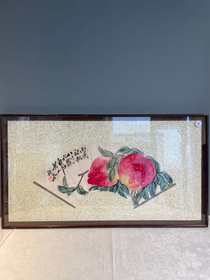 Qi Baishi 齊白石 (1864-1957) and Yu Feian 于非闇 (1889-1959): 'Peaches' and 'Birds on bamboo', ink and colour on paper and gold paper — photo 1