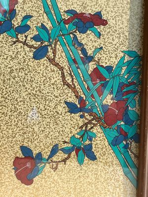 Qi Baishi 齊白石 (1864-1957) and Yu Feian 于非闇 (1889-1959): 'Peaches' and 'Birds on bamboo', ink and colour on paper and gold paper — photo 11